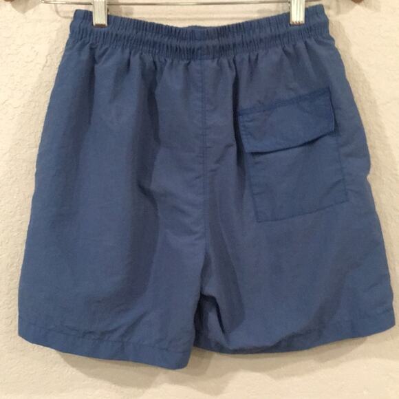 Solid Blue Swim Trunks Boys Sz L 10 Drawstring Beach Summer Neutral - Picture 2 of 9